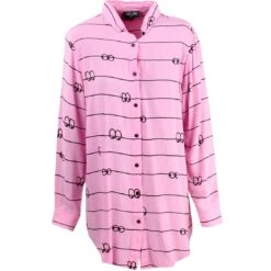 Lazy Oaf Women Eyeline Long Sleeve Shirt (pink)