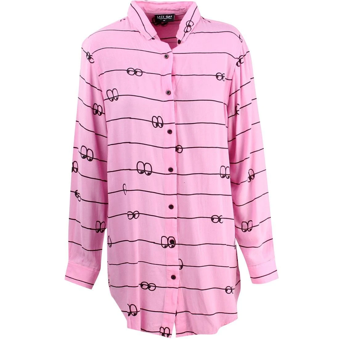 Lazy Oaf Women Eyeline Long Sleeve Shirt (pink) 2 Lazy Oaf Women Eyeline Long Sleeve Shirt (pink)