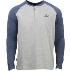 BAIT Men Core Henley Long Sleeve Tee (gray / Blue) 8 BAIT Men Core Henley Long Sleeve Tee (gray / Blue) -Tees Shop 09 14 15bait 004
