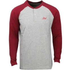 BAIT Men Core Henley Long Sleeve Tee (gray / Burgundy) 8 BAIT Men Core Henley Long Sleeve Tee (gray / Burgundy) -Tees Shop 09 14 15bait 010