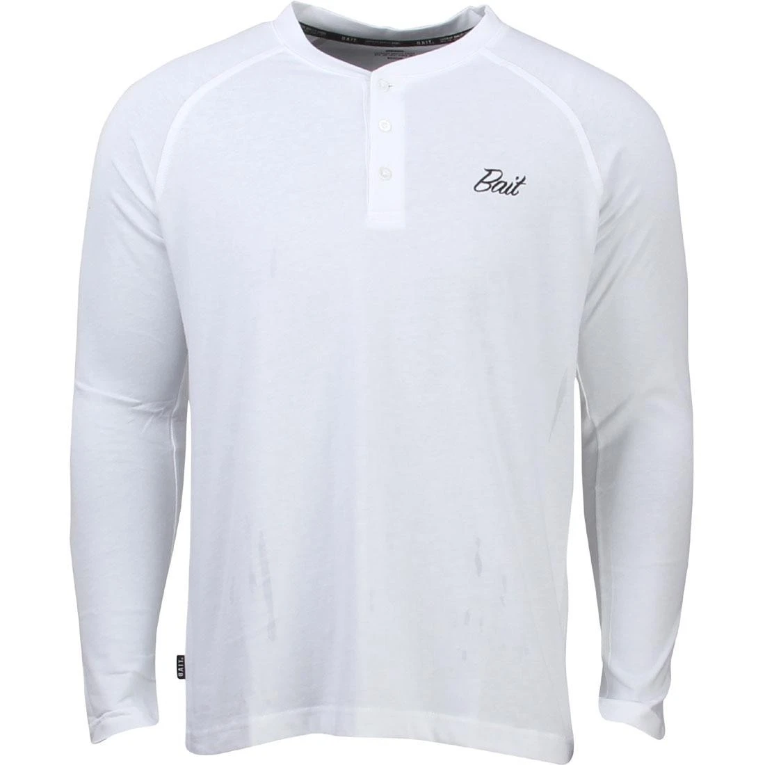 BAIT Men Core Henley Long Sleeve Tee (white) 5 BAIT Men Core Henley Long Sleeve Tee (white) - Image 3