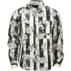 10 Deep 16 Bit Buttondown Long Sleeve Shirt (white / Hibis Strp)