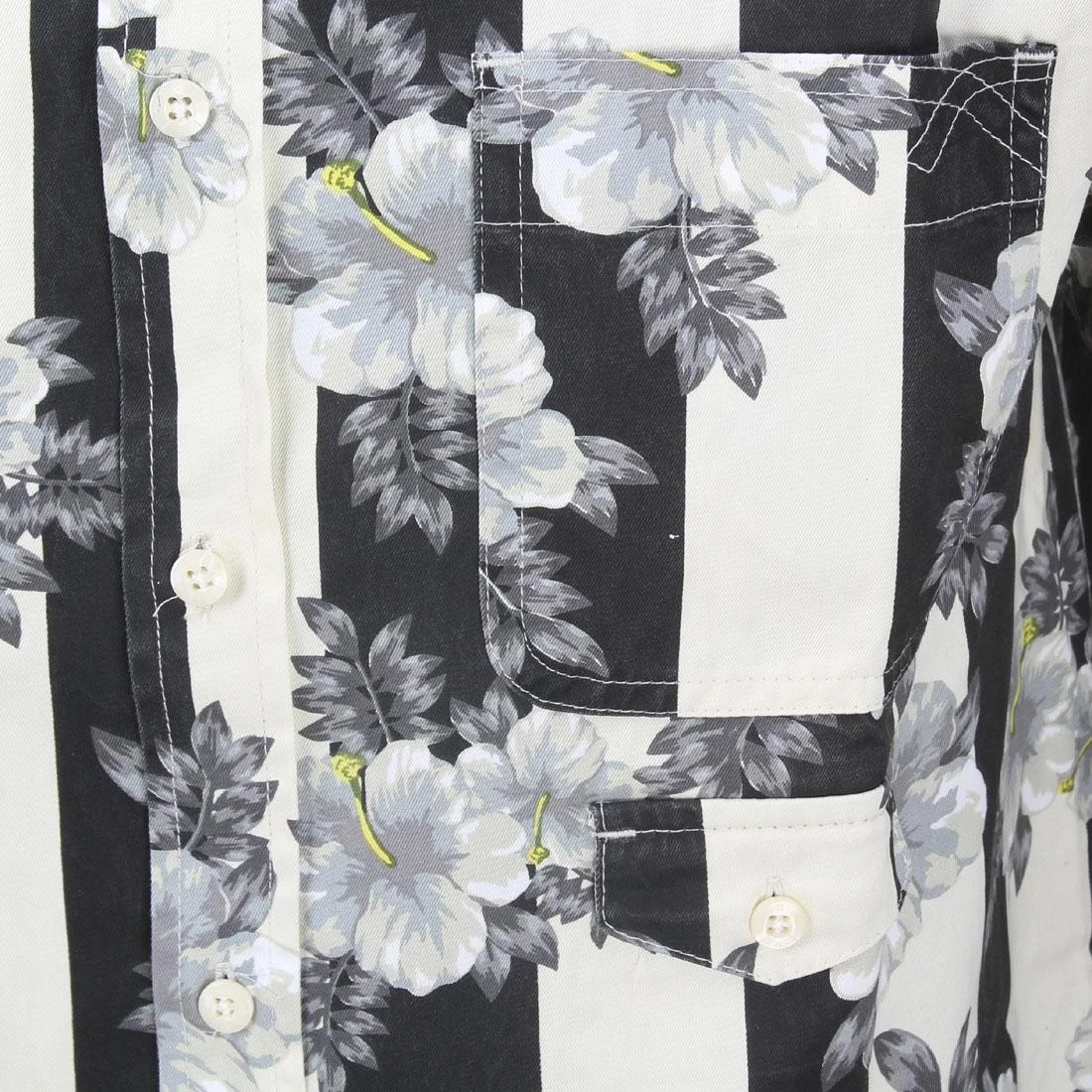 10 Deep 16 Bit Buttondown Long Sleeve Shirt (white / Hibis Strp) 4 10 Deep 16 Bit Buttondown Long Sleeve Shirt (white / Hibis Strp) - Image 2