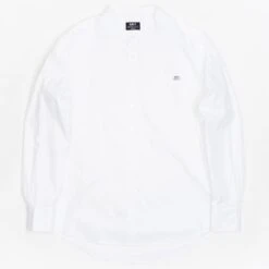 BAIT Men Mandarin Collar Button Up Shirt (white)