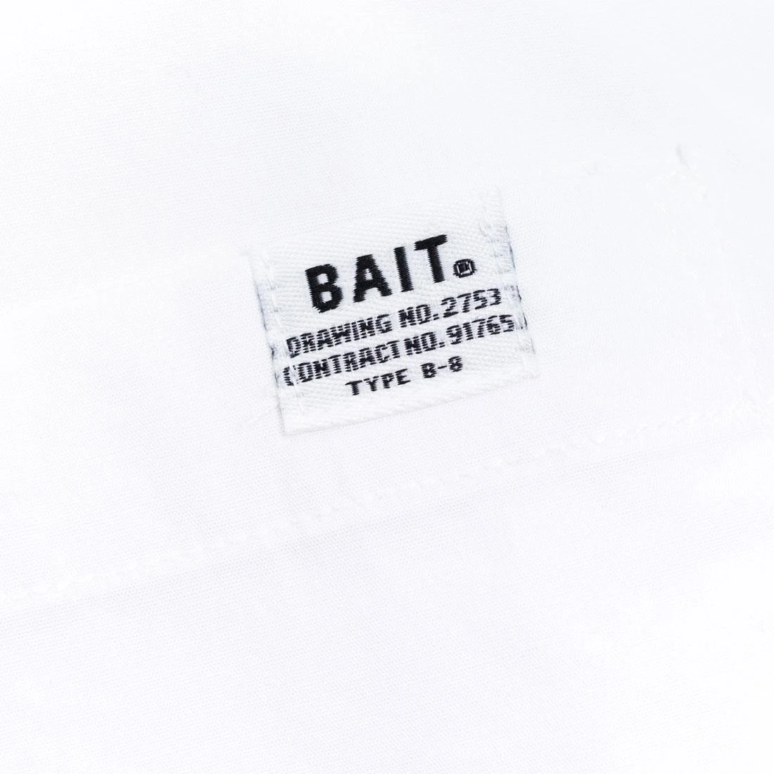 BAIT Men Mandarin Collar Button Up Shirt (white) 5 BAIT Men Mandarin Collar Button Up Shirt (white) - Image 3