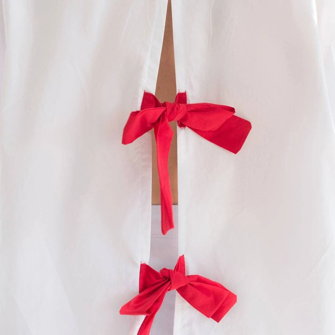 Lazy Oaf X Hello Kitty Women Bow Tie Long Sleeve Shirt (White) 7 Lazy Oaf X Hello Kitty Women Bow Tie Long Sleeve Shirt (White) - Image 5