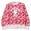 A Bathing Ape Men ABC Camo College Wide Crewneck (pink) 2 A Bathing Ape Men ABC Camo College Wide Crewneck (pink) -Tees Shop ap1g80113022pnk 1