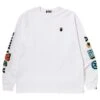 A Bathing Ape Men Multi Fonts Relaxed Fit Heavy Weight Long Sleeve Tee (white) 2 A Bathing Ape Men Multi Fonts Relaxed Fit Heavy Weight Long Sleeve Tee (white) -Tees Shop ap1i30111001wht 1