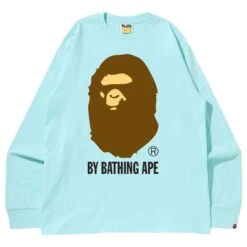 A Bathing Ape Men By Bathing Ape Long Sleeve Tee (blue / Sax)