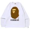 A Bathing Ape Men By Bathing Ape Long Sleeve Tee (white)
