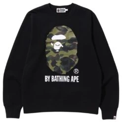 A Bathing Ape Men 1st Camo By Bathing Ape Crewneck (black)