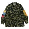 A Bathing Ape Men 1st Camo Shark Relaxed Fit Military Shirt (green) 2 A Bathing Ape Men 1st Camo Shark Relaxed Fit Military Shirt (green) -Tees Shop ap1i30131013grn 1
