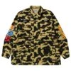 A Bathing Ape Men 1st Camo Shark Relaxed Fit Military Shirt (yellow) 2 A Bathing Ape Men 1st Camo Shark Relaxed Fit Military Shirt (yellow) -Tees Shop ap1i30131013yel 1