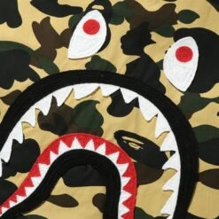 A Bathing Ape Men 1st Camo Shark Relaxed Fit Military Shirt (yellow) -Tees Shop ap1i30131013yel 4