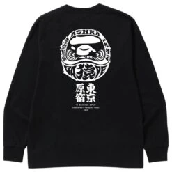 A Bathing Ape Men Japan Culture Daruma Long Sleeve Tee (black) -Tees Shop ap1i80111014blk 2