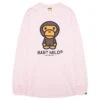 A Bathing Ape Men Baby Milo Long Sleeve Tee (pink)