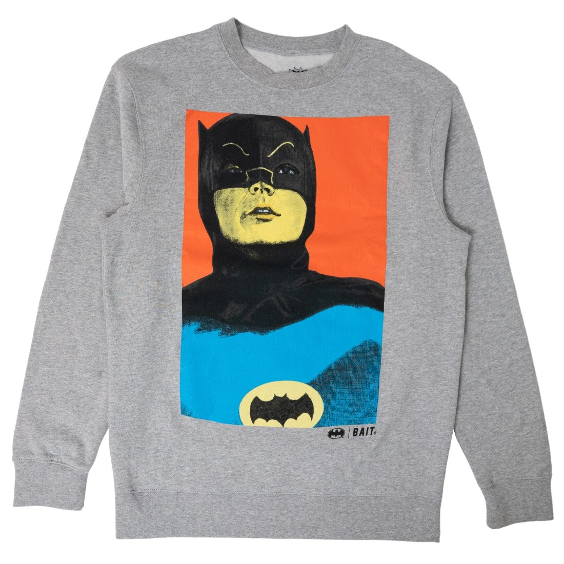 BAIT X Batman Men Adam West Portrait Crewneck Sweater (gray) 2 BAIT X Batman Men Adam West Portrait Crewneck Sweater (gray)