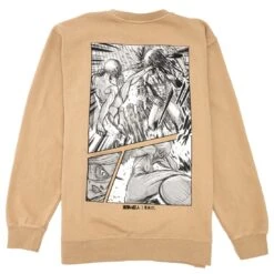 BAIT X Attack On Titan Men Female Titan Crewneck Sweater (sand / Cream) 8 BAIT X Attack On Titan Men Female Titan Crewneck Sweater (sand / Cream) -Tees Shop baaotfemcrcrm 3