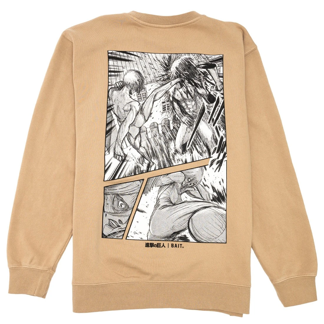 BAIT X Attack On Titan Men Female Titan Crewneck Sweater (sand / Cream) 5 BAIT X Attack On Titan Men Female Titan Crewneck Sweater (sand / Cream) - Image 3