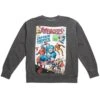 BAIT X Marvel Men Avengers Live Again Crewneck Sweater (black / Pigment Dyed)
