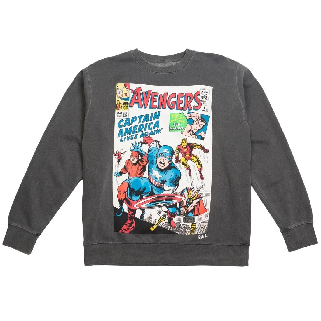 BAIT X Marvel Men Avengers Live Again Crewneck Sweater (black / Pigment Dyed) 3 BAIT X Marvel Men Avengers Live Again Crewneck Sweater (black / Pigment Dyed)