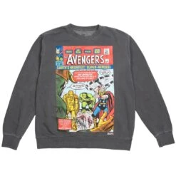 BAIT X Marvel Men Avengers - Earth's Mightiest Heroes Crewneck Sweater (black / Pigment Dyed)
