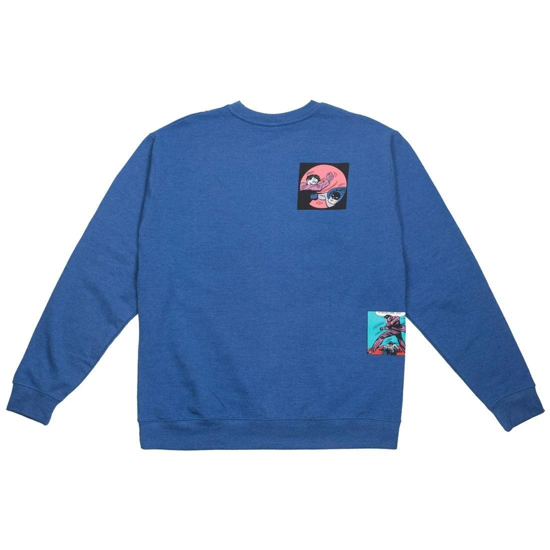BAIT X Batman Men Fight Scenes Crewneck Sweater (blue / Royal) 4 BAIT X Batman Men Fight Scenes Crewneck Sweater (blue / Royal) - Image 2