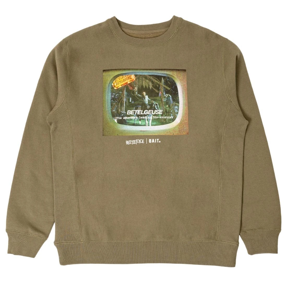 BAIT X Beetlejuice Men Commercial Crewnecek Sweater (green / Olive) 3 BAIT X Beetlejuice Men Commercial Crewnecek Sweater (green / Olive)