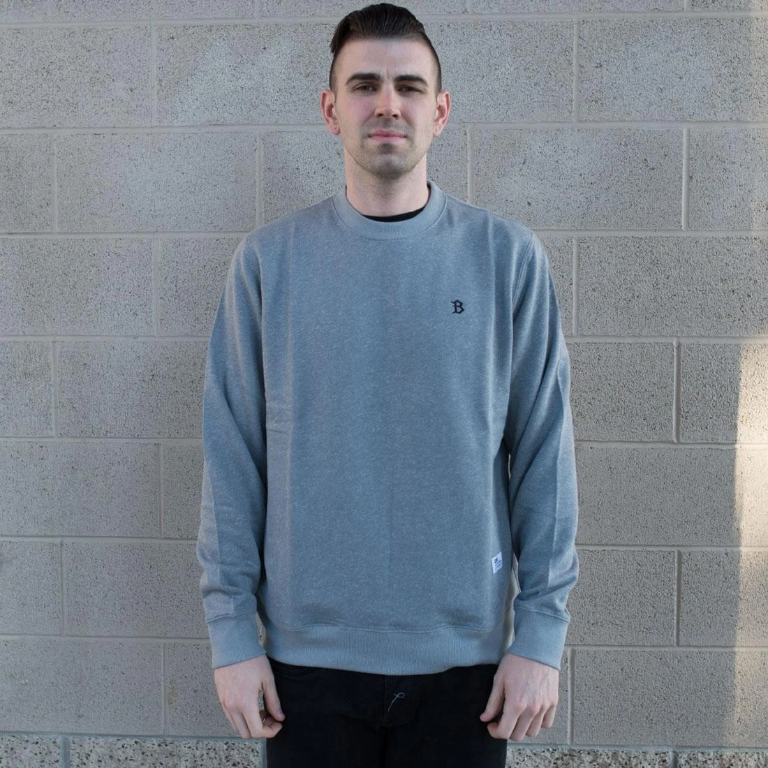 BAIT B Letter Invisible Pockets Fitted Crewneck (gray) 3 BAIT B Letter Invisible Pockets Fitted Crewneck (gray)