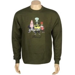 BAIT X SpongeBob Group Crewneck (olive)
