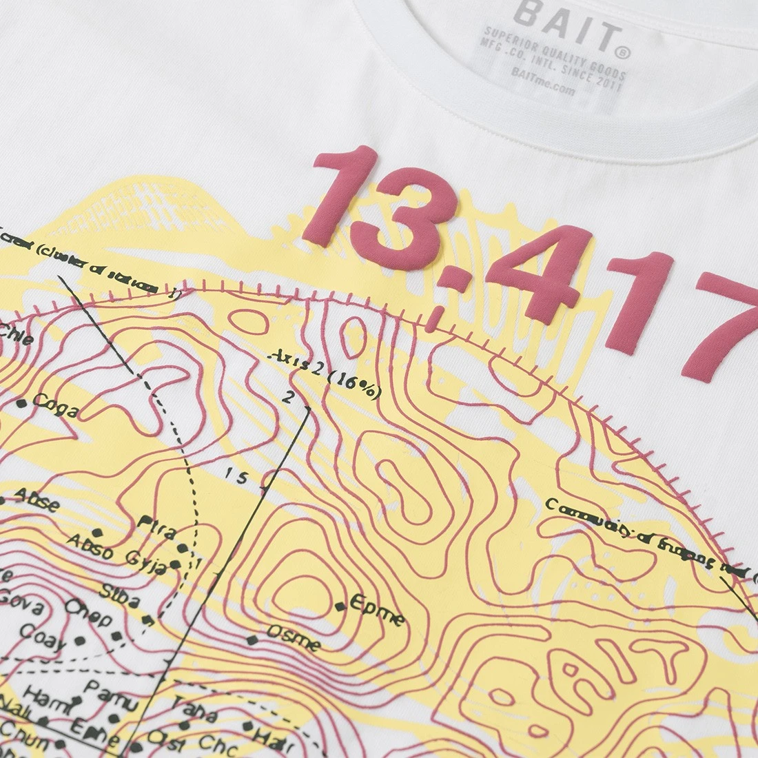 BAIT Men Fishing Coordinates Long Sleeve Tee (white) 4 BAIT Men Fishing Coordinates Long Sleeve Tee (white) - Image 2