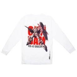 BAIT X Gundam Universe Men Unicorn Gundam Long Sleeve Tee (white) -Tees Shop bagundguuclstwh 3