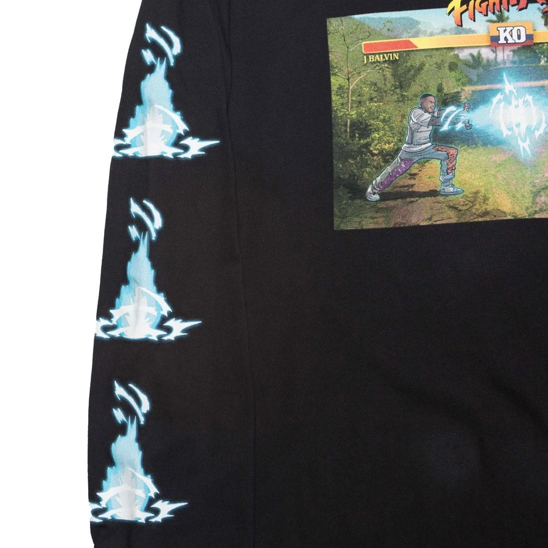 BAIT X Street Fighter X JBALVIN Men Hadouken Long Sleeve Tee (black) 5 BAIT X Street Fighter X JBALVIN Men Hadouken Long Sleeve Tee (black) - Image 3