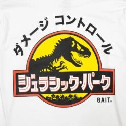 BAIT X Jurassic Park Men Damage Control Tee Long Sleeve (white) -Tees Shop bajpdmglsteewh 6
