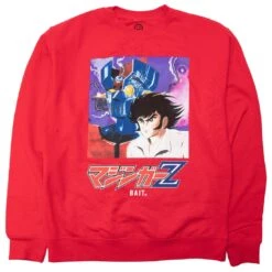 BAIT X Mazinger X Goodsmile Men Logo Crewneck Sweater (red)