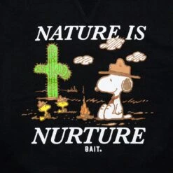 BAIT X Snoopy X Upcycle Men Nature Is Nurture Crewneck Sweater (black) 7 BAIT X Snoopy X Upcycle Men Nature Is Nurture Crewneck Sweater (black) -Tees Shop banaturelandcbk 2