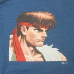 BAIT X Street Fighter Ryu Men Continue Crewneck Sweater (blue) 7 BAIT X Street Fighter Ryu Men Continue Crewneck Sweater (blue) -Tees Shop baryucontcrwbl 2