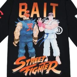 BAIT X Street Fighter Men Akuma Versus Ryu Stance Long Sleeve Tee (black) 9 BAIT X Street Fighter Men Akuma Versus Ryu Stance Long Sleeve Tee (black) -Tees Shop basfkumlsteebk 4