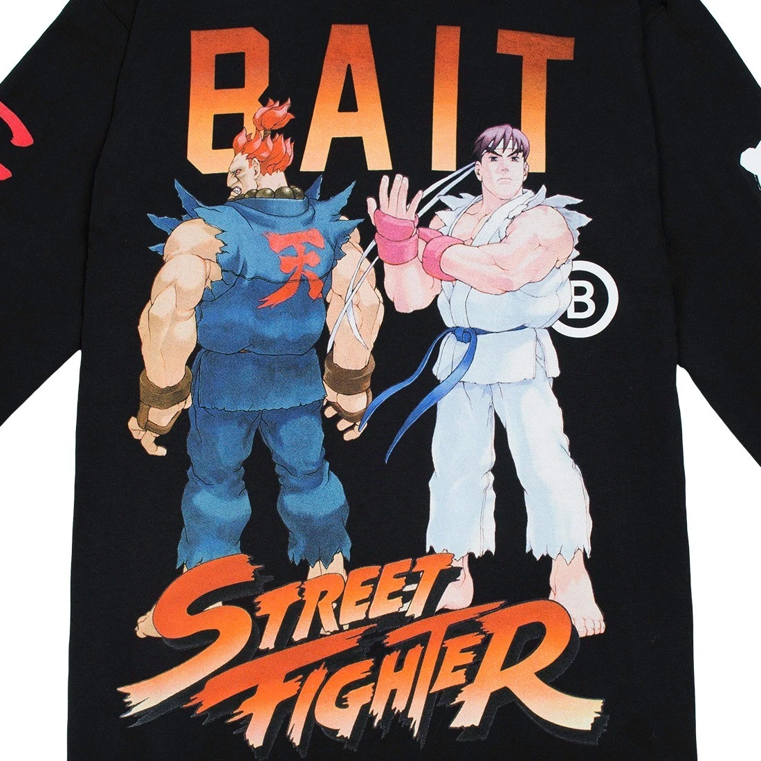 BAIT X Street Fighter Men Akuma Versus Ryu Stance Long Sleeve Tee (black) 6 BAIT X Street Fighter Men Akuma Versus Ryu Stance Long Sleeve Tee (black) - Image 4