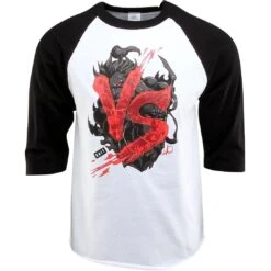 BAIT X Street Fighter Akuma VS Ryu Raglan Tee - Long Vo (white / Black / Black)