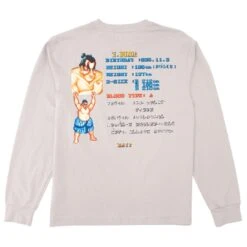BAIT X Street Fighter Men Select Your Fighter E Honda Long Sleeve Tee (gray) -Tees Shop basfselecthongr 4