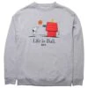 BAIT X Snoopy Men Life Ball Crewneck Sweater (gray / Heather) 2 BAIT X Snoopy Men Life Ball Crewneck Sweater (gray / Heather) -Tees Shop basnplifecrgr 1