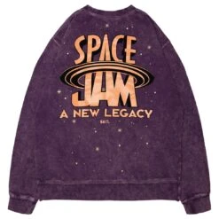 BAIT X Space Jam A New Legacy Men Marvin Legacy Crewneck Sweater (purple / Washed) -Tees Shop basp2marvcrwpur 5