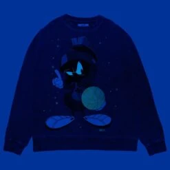 BAIT X Space Jam A New Legacy Men Marvin Legacy Crewneck Sweater (purple / Washed) -Tees Shop basp2marvcrwpur 7