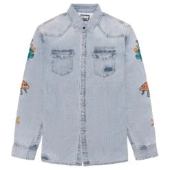 Tees Shop 33 Billionaire Boys Club Men Hillside Long Sleeve Shirt (blue / Denim)