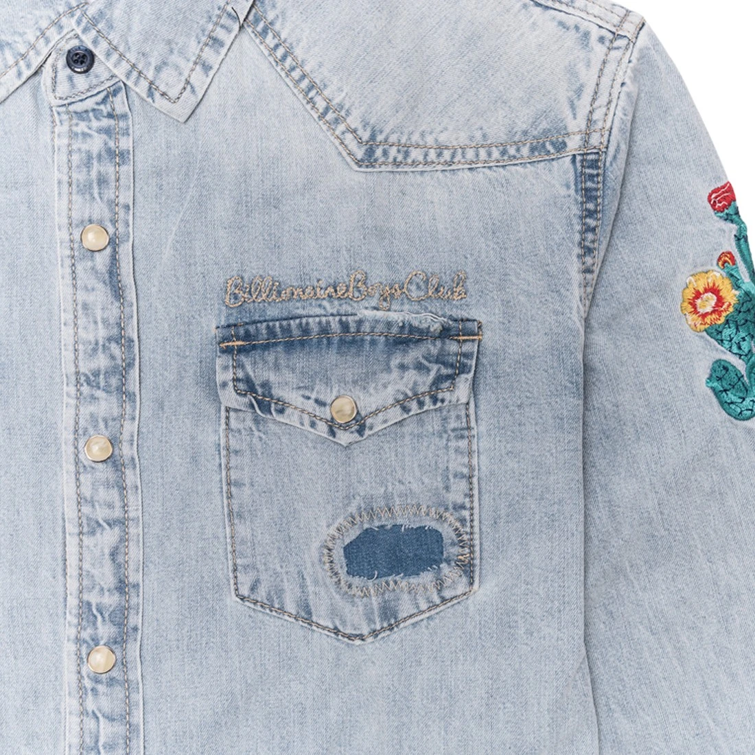 Billionaire Boys Club Men Hillside Long Sleeve Shirt (blue / Denim) 4 Billionaire Boys Club Men Hillside Long Sleeve Shirt (blue / Denim) - Image 2