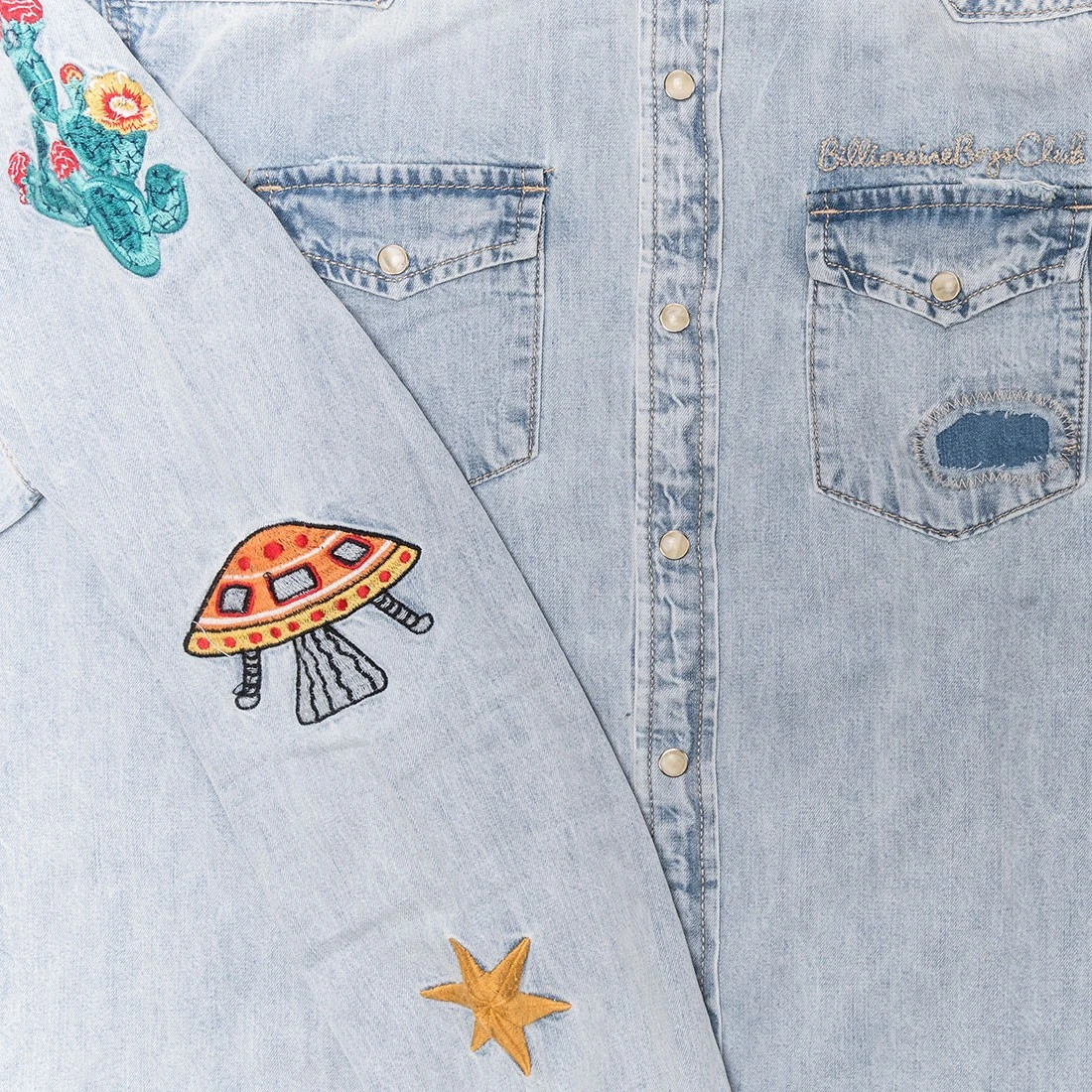 Billionaire Boys Club Men Hillside Long Sleeve Shirt (blue / Denim) 6 Billionaire Boys Club Men Hillside Long Sleeve Shirt (blue / Denim) - Image 4