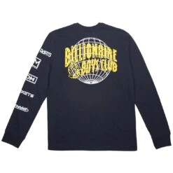 Billionaire Boys Club Men World Tour Long Sleeve Tee (navy) -Tees Shop bb8818309nvy 3