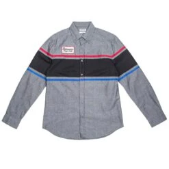 Billionaire Boys Club Men Service Bay Long Sleeve Woven Shirt (gray / Chambray)