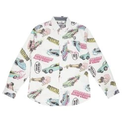 Billionaire Boys Club Men Burnout Woven Long Sleeve Shirt (white)